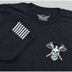 We The People Holsters Mens Black Viking Skull Graphic T-Shirt XL Made in USA